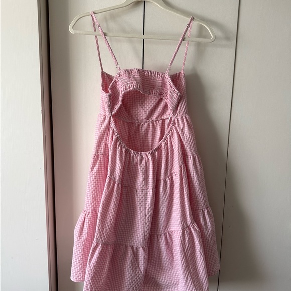 Kimchi Blue Zosia Tiered Babydoll Dress Coquette Pink Gingham Mini Dress Small - Picture 5 of 6